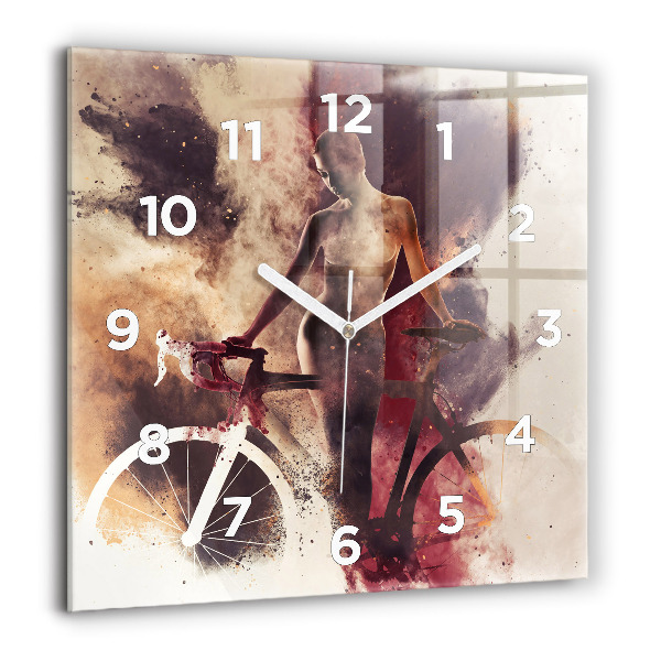 Orologio quadrato Donna e bicicletta