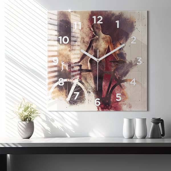 Orologio quadrato Donna e bicicletta