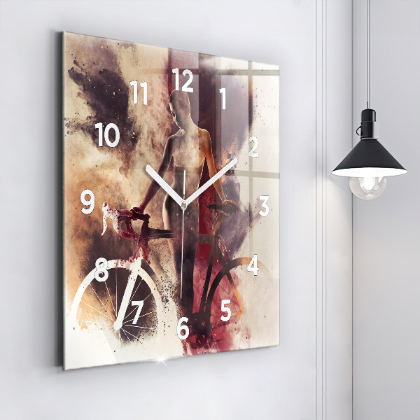 Orologio quadrato Donna e bicicletta