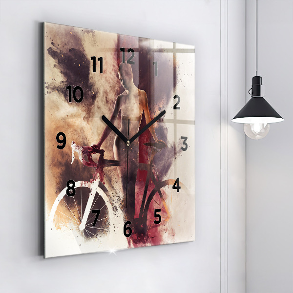 Orologio quadrato Donna e bicicletta