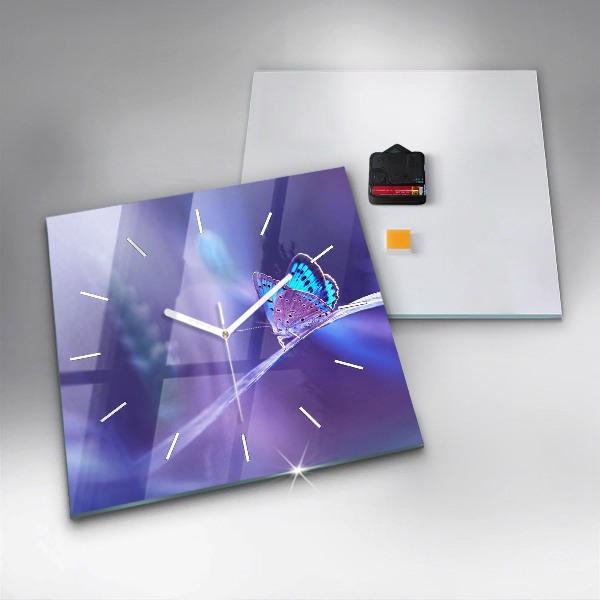 Orologio quadrato Farfalla sull'erba