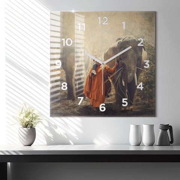 Orologio quadrato Monaco che guida gli elefanti