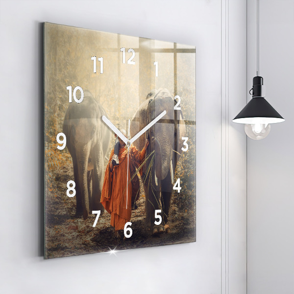 Orologio quadrato Monaco che guida gli elefanti