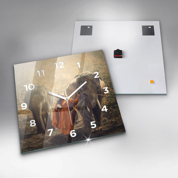 Orologio quadrato Monaco che guida gli elefanti
