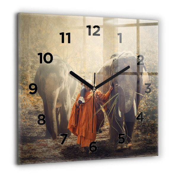 Orologio quadrato Monaco che guida gli elefanti