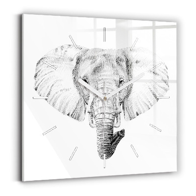 Orologio quadrato Testa di elefante grafica