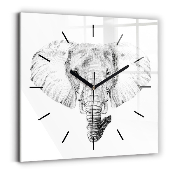 Orologio quadrato Testa di elefante grafica
