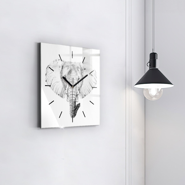 Orologio quadrato Testa di elefante grafica