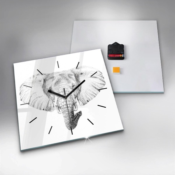 Orologio quadrato Testa di elefante grafica