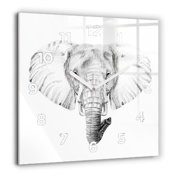 Orologio quadrato Testa di elefante grafica