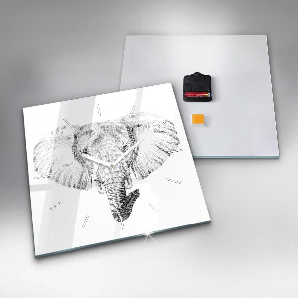 Orologio quadrato Testa di elefante grafica