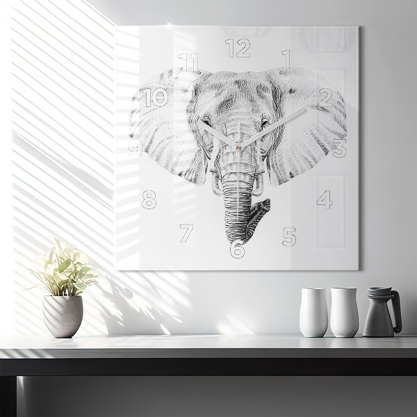 Orologio quadrato Testa di elefante grafica