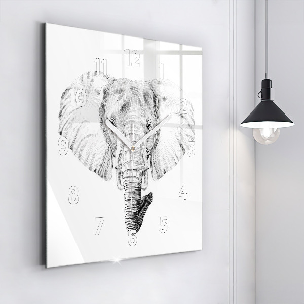 Orologio quadrato Testa di elefante grafica