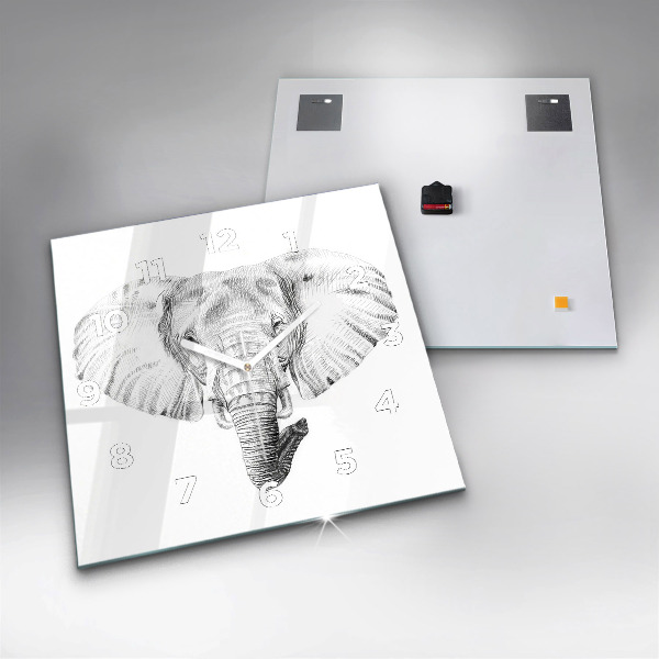 Orologio quadrato Testa di elefante grafica