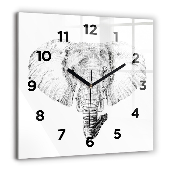 Orologio quadrato Testa di elefante grafica
