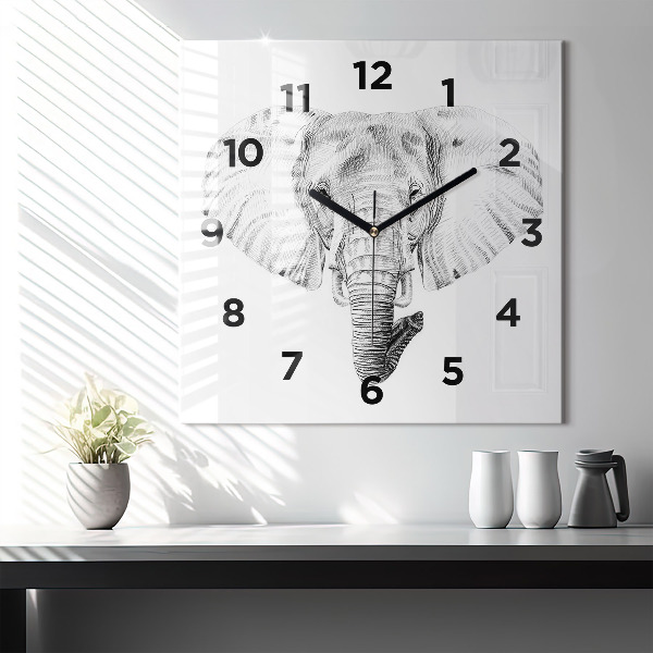 Orologio quadrato Testa di elefante grafica