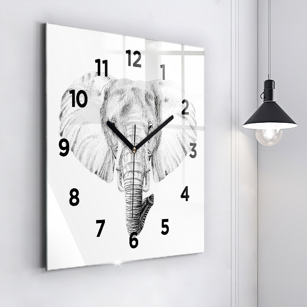 Orologio quadrato Testa di elefante grafica