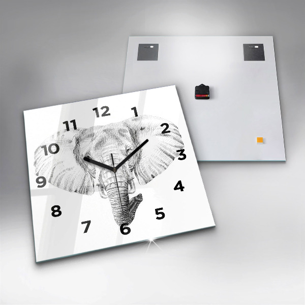 Orologio quadrato Testa di elefante grafica