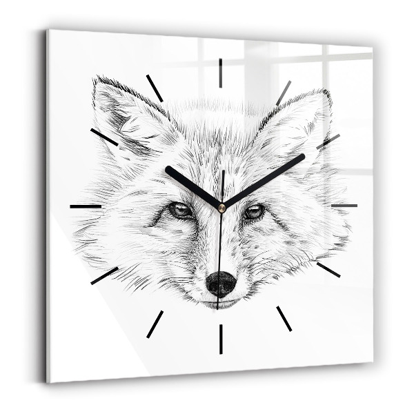 Orologio quadrato Testa di volpe grafica