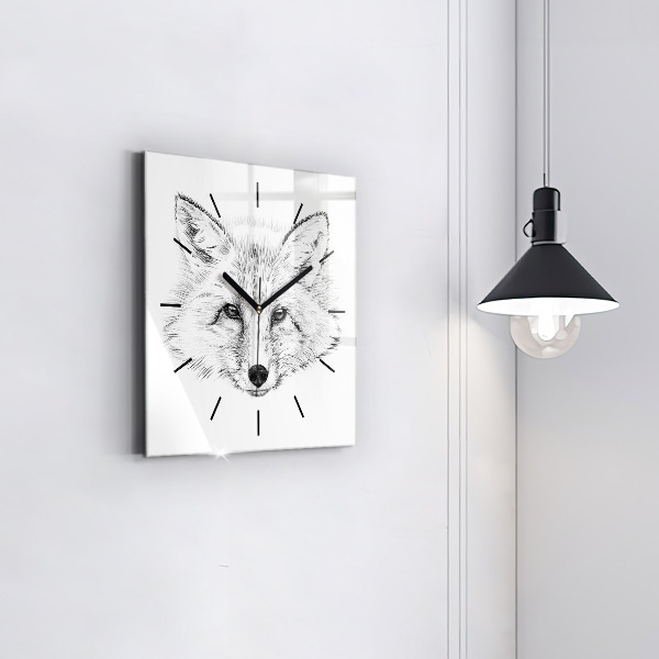 Orologio quadrato Testa di volpe grafica