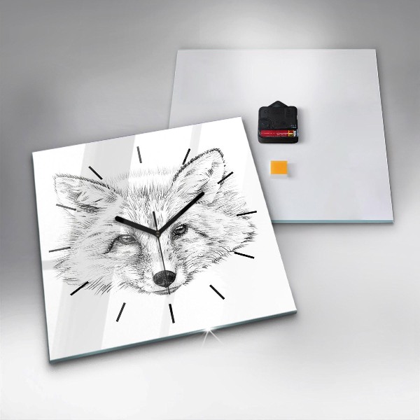 Orologio quadrato Testa di volpe grafica