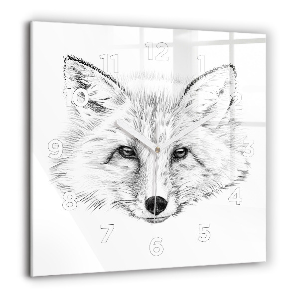 Orologio quadrato Testa di volpe grafica