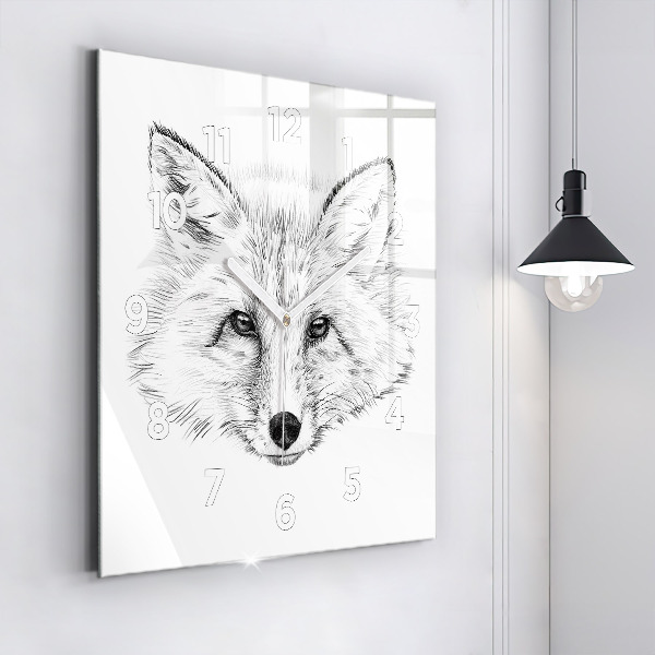 Orologio quadrato Testa di volpe grafica