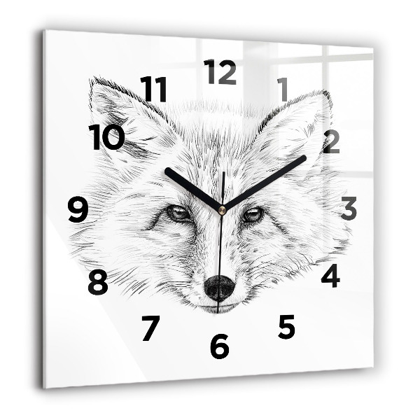 Orologio quadrato Testa di volpe grafica