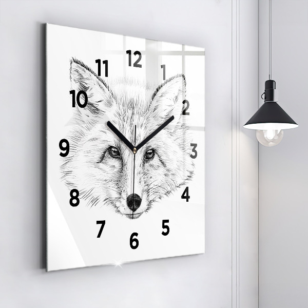 Orologio quadrato Testa di volpe grafica