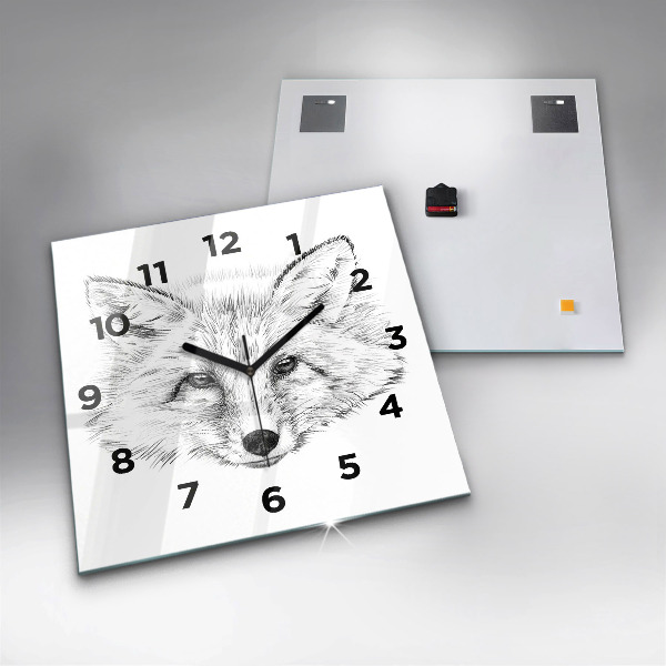 Orologio quadrato Testa di volpe grafica