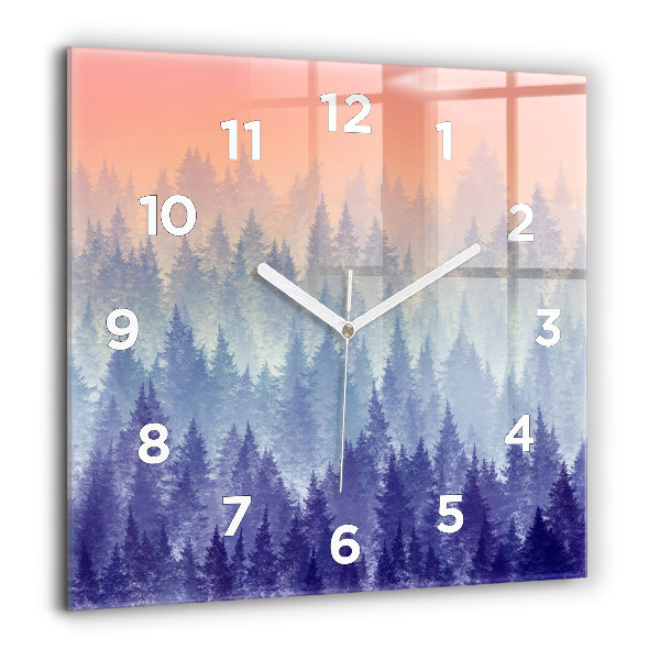 Orologio quadrato Foresta nella nebbia