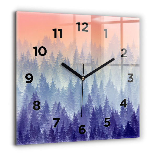 Orologio quadrato Foresta nella nebbia