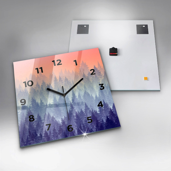 Orologio quadrato Foresta nella nebbia