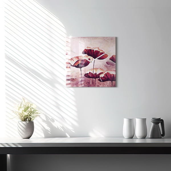 Orologio quadrato Papaveri in fiore