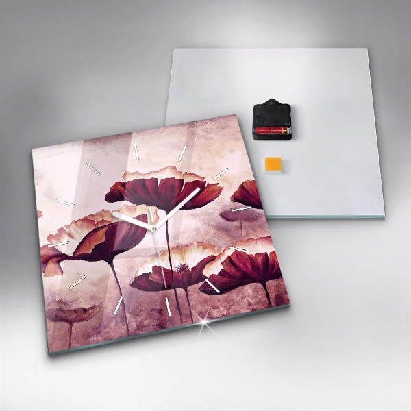 Orologio quadrato Papaveri in fiore