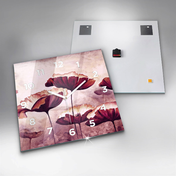 Orologio quadrato Papaveri in fiore