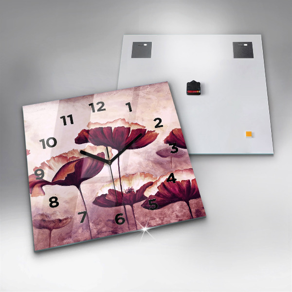 Orologio quadrato Papaveri in fiore