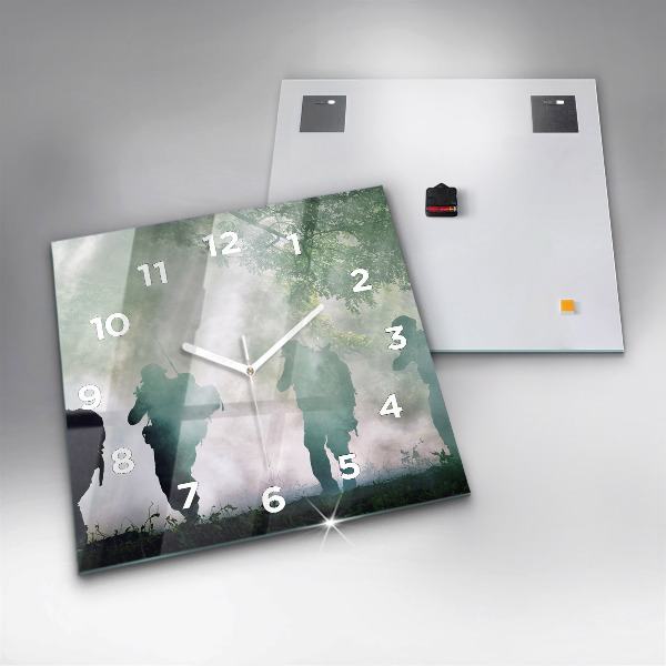 Orologio quadrato Soldati dell'esercito nella foresta