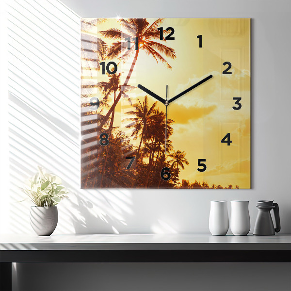 Orologio quadrato Palme soleggiate