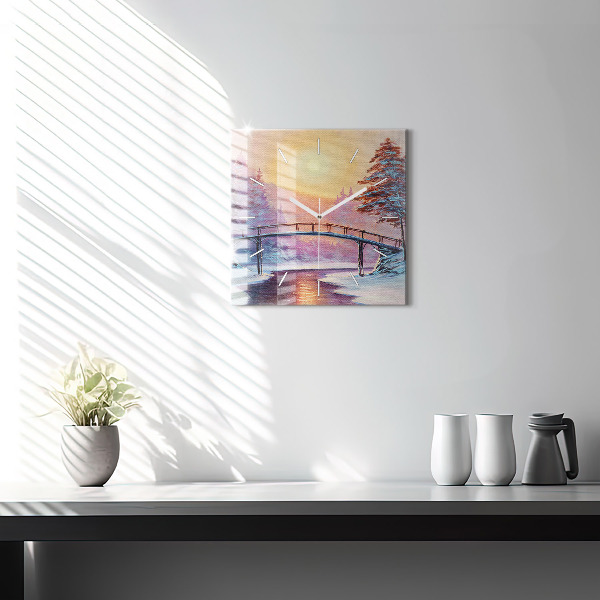 Orologio quadrato Albero di Natale e ponte