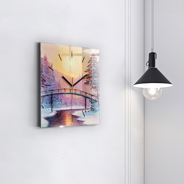 Orologio quadrato Albero di Natale e ponte