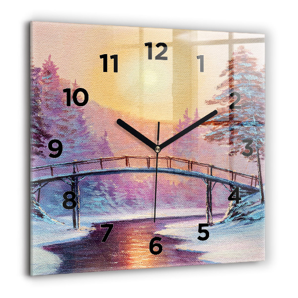 Orologio quadrato Albero di Natale e ponte