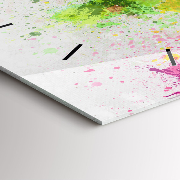 Orologio quadrato Mappa del mondo su carta