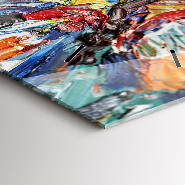 Orologio quadrato Frammento di olio su tela