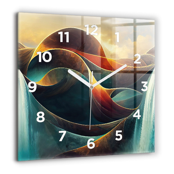 Orologio quadrato Cascata che scorre