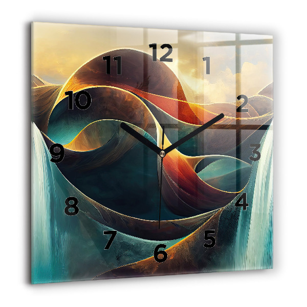 Orologio quadrato Cascata che scorre