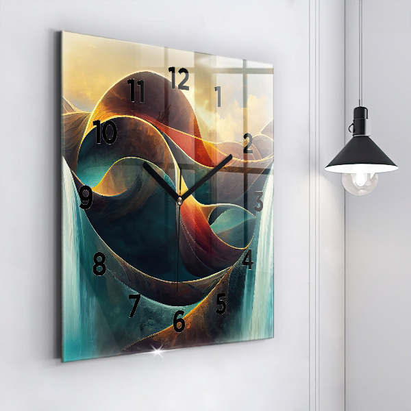 Orologio quadrato Cascata che scorre