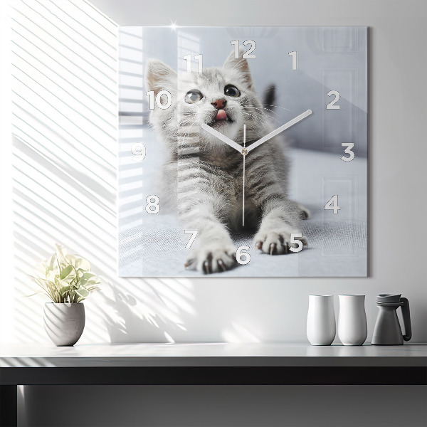 Orologio quadrato Gatto sul divano