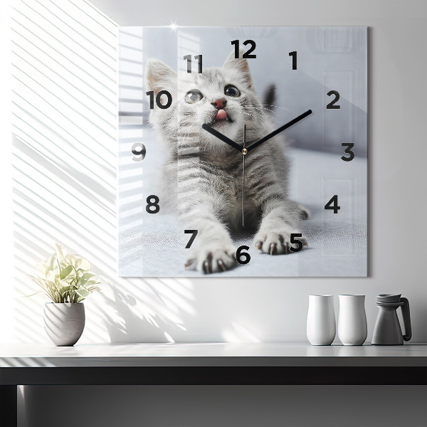 Orologio quadrato Gatto sul divano