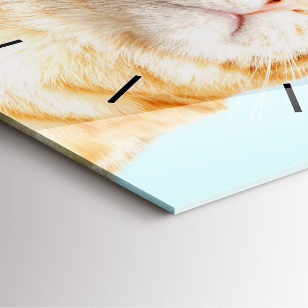 Orologio quadrato in vetro Gatto divertente con gli occhiali